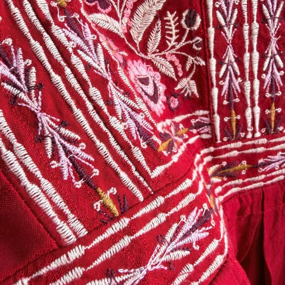 Knox Rose Long Sleeve V-Neck Floral Embroidered Boho Blouse  Women's Size S. - Picture 7 of 9